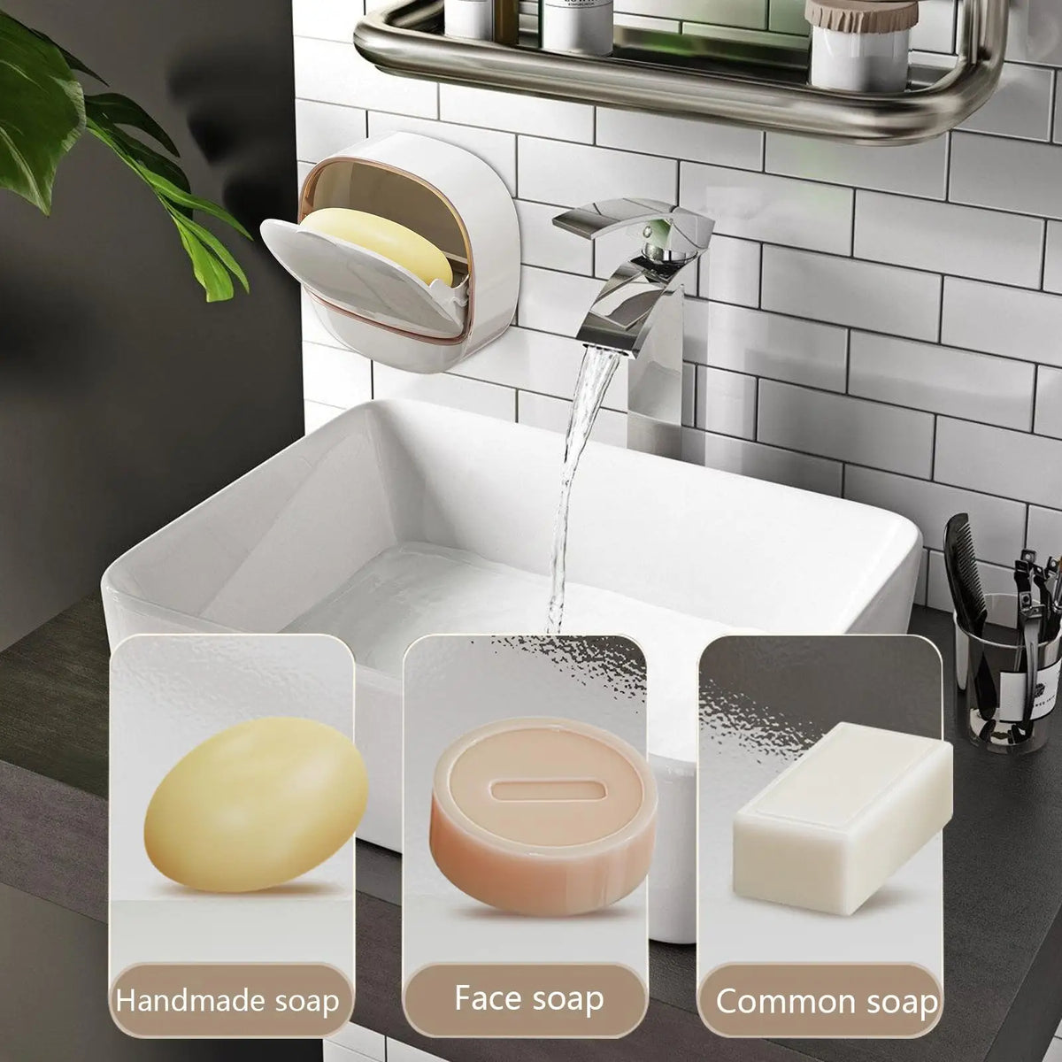 Soap Holder for Shower Wall, Soap Dish for Shower/Kitchens/Bathroom