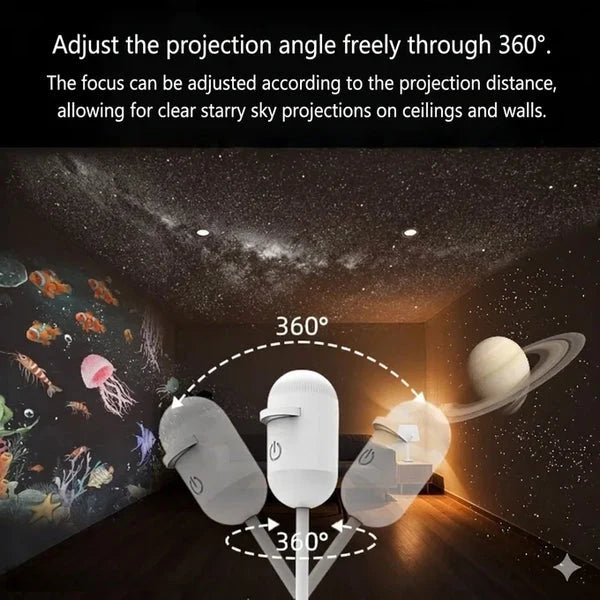 Moon Lamp 3 In 1 Night Light with Starry Projector